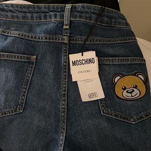 MOSCHINO Blue Teddy Wide-Fit Jeans